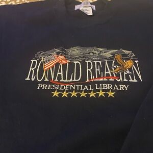 Ronald Reagan Presidential Library Navy Crewneck Sweater xxl nwot